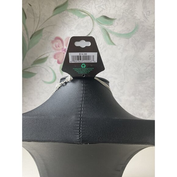 Taramanda Multistrand Necklace With Beads & Chains In Blue & Silver - Picture 3 of 3